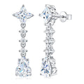 Fortunata Moissanite Drop Earrings in Sterling Silver