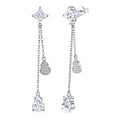 Dovizia Moissanite Chain Drop Earrings in Sterling Silver