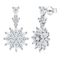 Dicembre Moissanite Starburst Drop Earrings in Sterling Silver