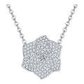 Gardenia Moissanite Flower Pendant Necklace in Sterling Silver