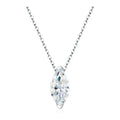 Gondola Marquise-Cut Moissanite Solitaire Necklace in Sterling Silver