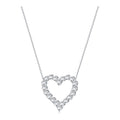Heartfelt Moissanite Open Heart Necklace in Sterling Silver