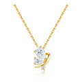 Ginestra Moissanite Pear Pendant Necklace in Gold-Tone Sterling Silver