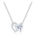 Inseparabile Moissanite Double Heart Necklace in Sterling Silver