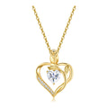 Gemmata Moissanite Heart Pendant Necklace in Gold-Tone Sterling Silver