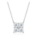 Gruppetto Moissanite Square Cluster Necklace in Sterling Silver