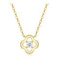 Isola Moissanite Open Clover Necklace in Gold-Tone Sterling Silver