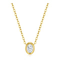Halcyon Moissanite Oval Bezel Necklace in Gold-Tone Sterling Silver
