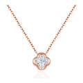 Ilaria Moissanite Clover Necklace in Rose Gold-Tone Sterling Silver