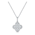 Ixora Moissanite Clover Pendant Necklace in Sterling Silver