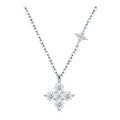 Guizzo Moissanite Clover Pendant Necklace in Sterling Silver