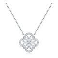 Giardino Moissanite Clover Pendant Necklace in Sterling Silver