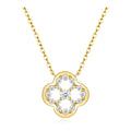 Hazel Moissanite Openwork Clover Necklace in Gold-Tone Sterling Silver