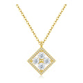 Hera Moissanite Clover Necklace in Gold-Tone Sterling Silver