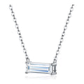 Horizon Emerald-Cut Moissanite Bar Necklace in Sterling Silver
