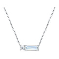 Intermezzo Emerald-Cut Moissanite Bar Necklace in Sterling Silver