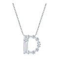 Initial D Moissanite Baguette Necklace in Sterling Silver