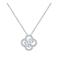 Kismet Moissanite Clover Pendant Necklace in Sterling Silver