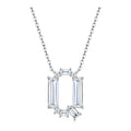 Initial Q Moissanite Baguette Necklace in Sterling Silver
