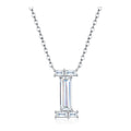 Initial I Moissanite Baguette Necklace in Sterling Silver