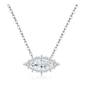 Levante Marquise Moissanite East-West Halo Necklace in Sterling Silver