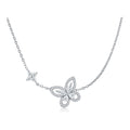 Libera Moissanite Butterfly Station Necklace in Sterling Silver