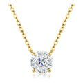Joy Octagon Moissanite Solitaire Necklace in Gold-Tone Sterling Silver