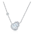 Lagenaria Moissanite Gourd Halo Necklace in Sterling Silver