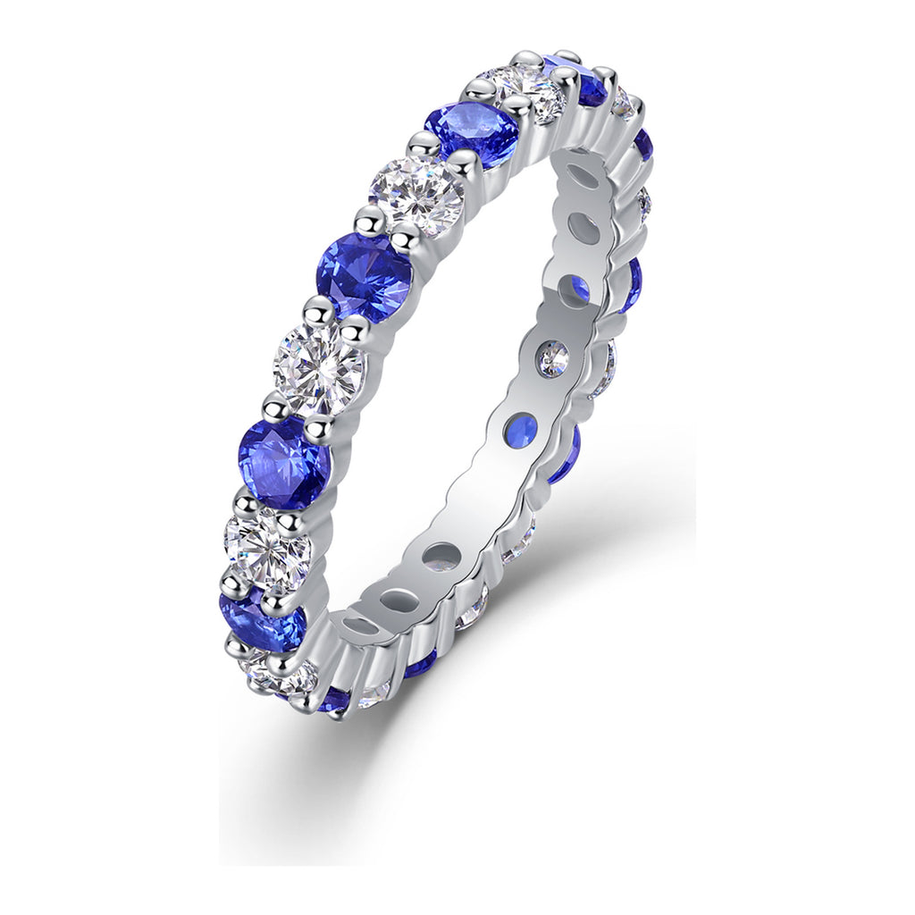 Mezzanotte Lab-Created Sapphire Eternity Band Ring in Sterling Silver