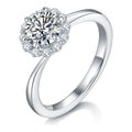 Ninfea 1 Carat Moissanite Halo Engagement Ring in Sterling Silver