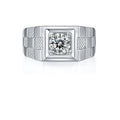 Marquetry 1 Carat Moissanite Men's Ring in Sterling Silver