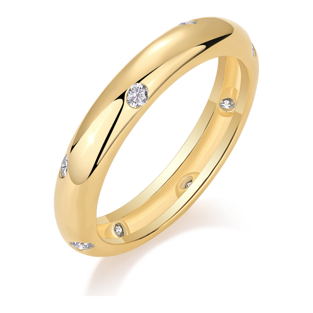 Miriade Moissanite Band Ring in Gold-Tone Sterling Silver