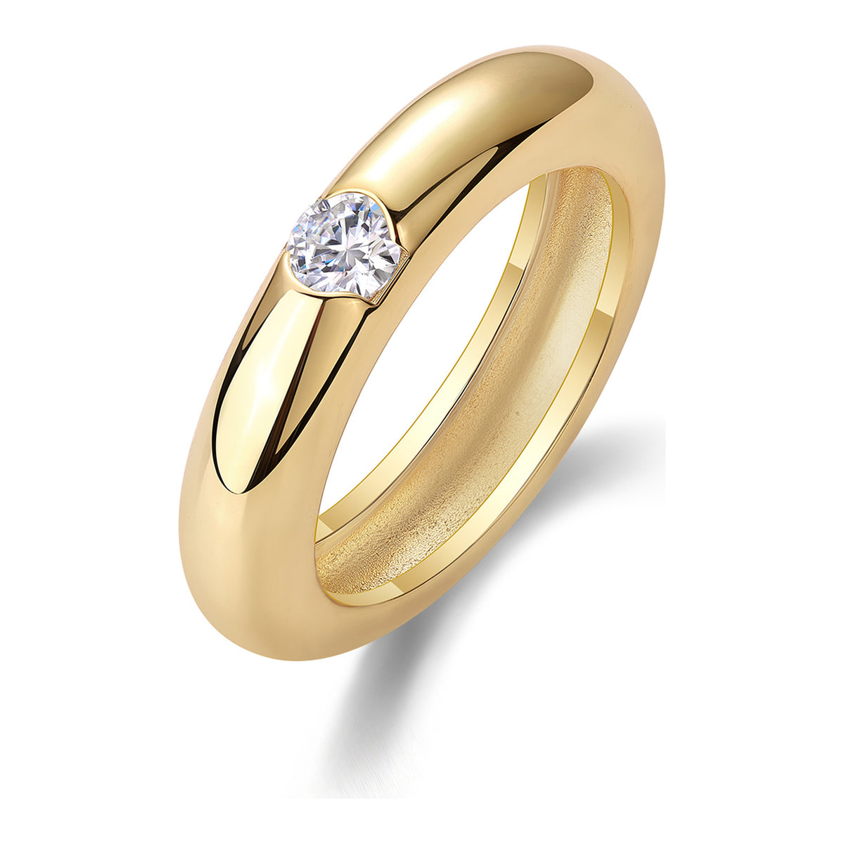 Nimbo 0.3 Carat Moissanite Band Ring in Gold-Tone Sterling Silver