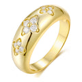 Muscari Moissanite Flower Dome Ring in Gold-Tone Sterling Silver