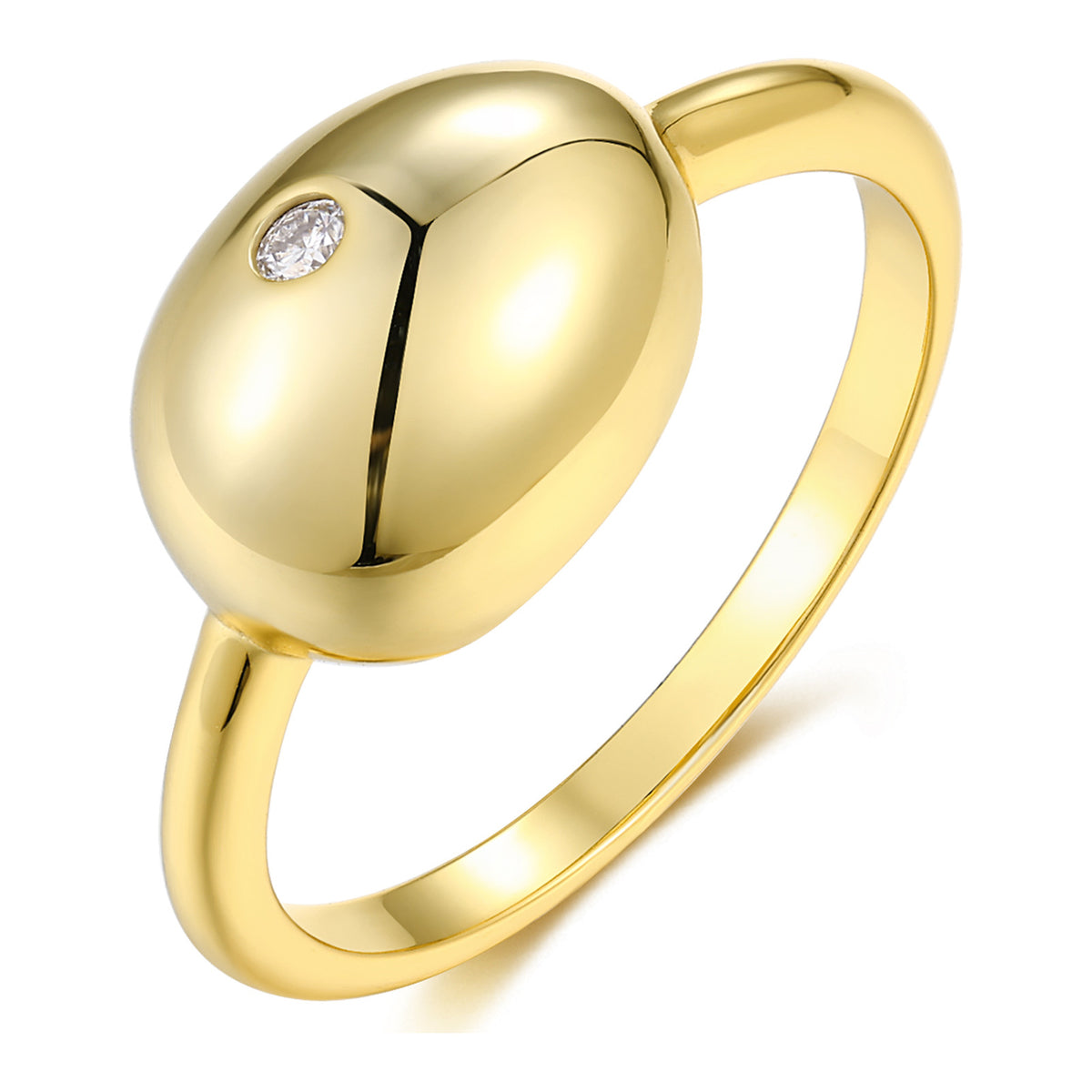 Muschio Moissanite Pebble Ring in Gold-Tone Sterling Silver