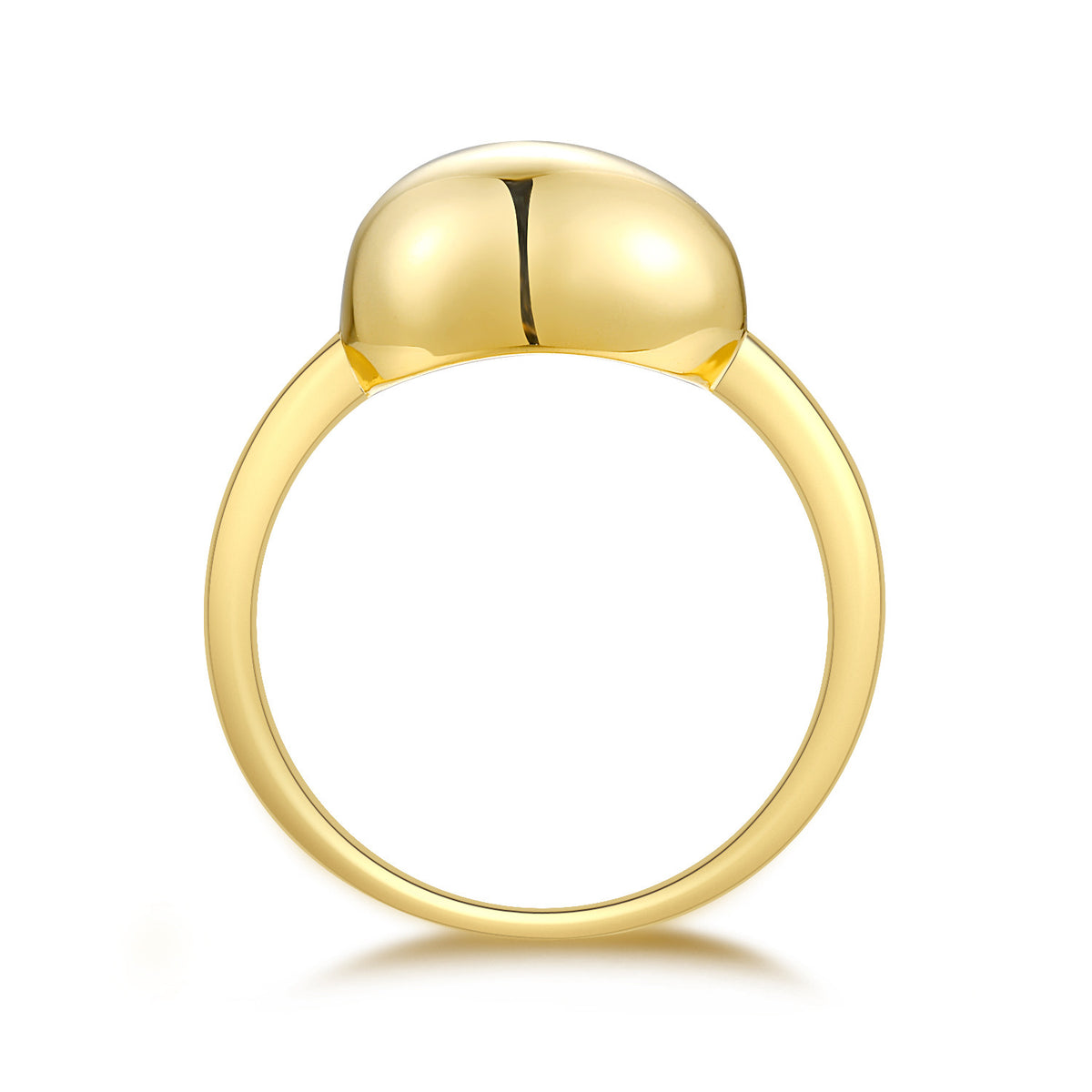 Muschio Moissanite Pebble Ring in Gold-Tone Sterling Silver, product photo on white background