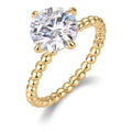 Memoria 3 Carat Moissanite Solitaire Ring in Gold-Tone Sterling Silver