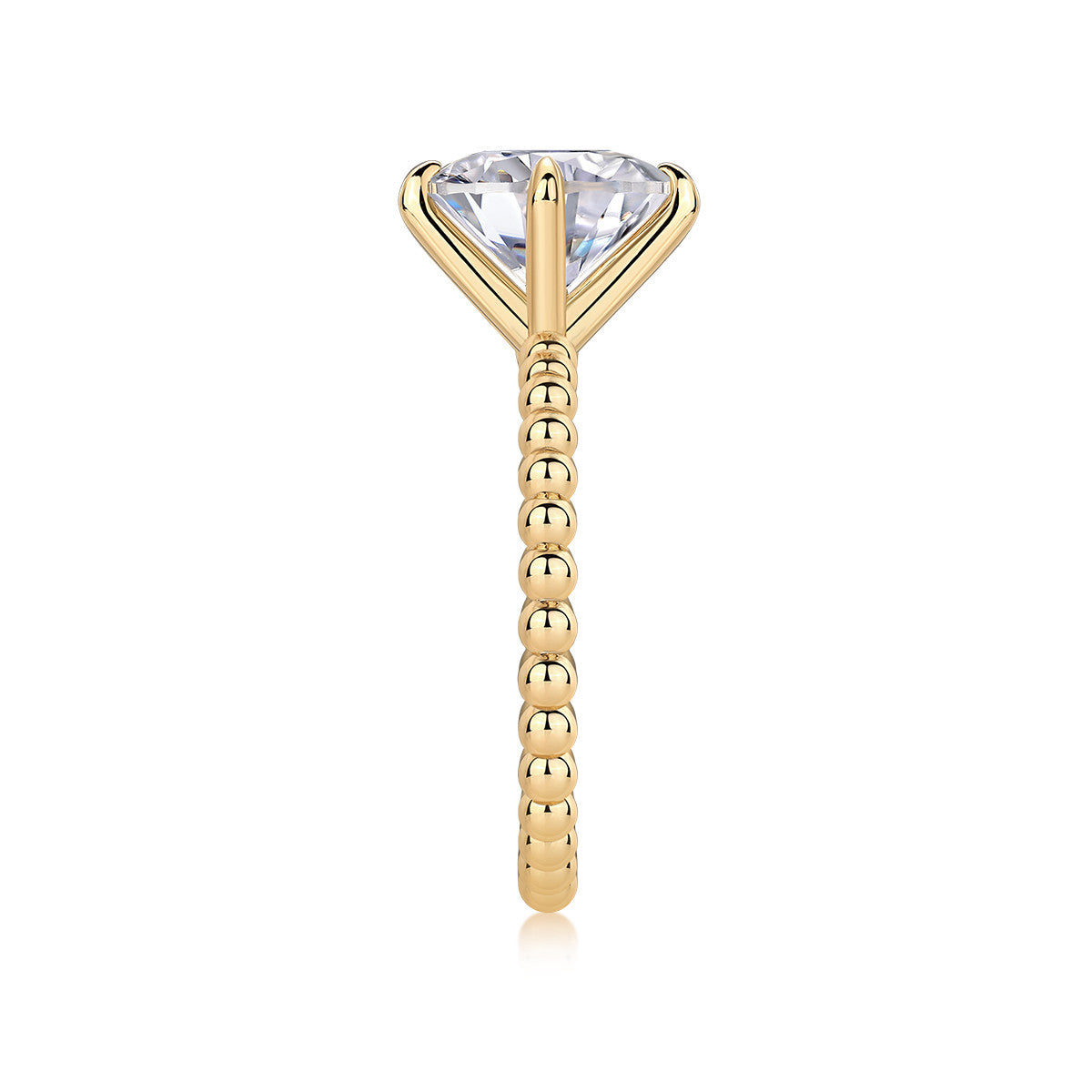 Memoria 3 Carat Moissanite Solitaire Ring in Gold-Tone Sterling Silver, product photo on white background