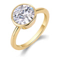Ora 3 Carat Moissanite Bezel Solitaire Ring in Gold-Tone Sterling Silver