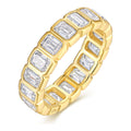 Mira Emerald-Cut Moissanite Eternity Ring in Gold-Tone Sterling Silver