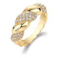 Mezzaluna Moissanite Croissant Ring in Gold-Tone Sterling Silver