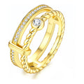 Ormeggio Moissanite Double Band Ring in Gold-Tone Sterling Silver