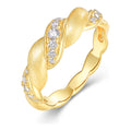 Maretta Moissanite Twisted Rope Ring in Gold-Tone Sterling Silver
