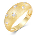 Nembo Moissanite Dome Ring in Gold-Tone Sterling Silver
