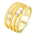 Melodia Moissanite Multi-Row Band Ring in Gold-Tone Sterling Silver