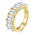 Sequenza Emerald-Cut Moissanite Band Ring in Gold-Tone Sterling Silver