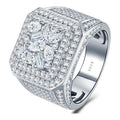 Prowess Moissanite Men's Cluster Ring in Sterling Silver