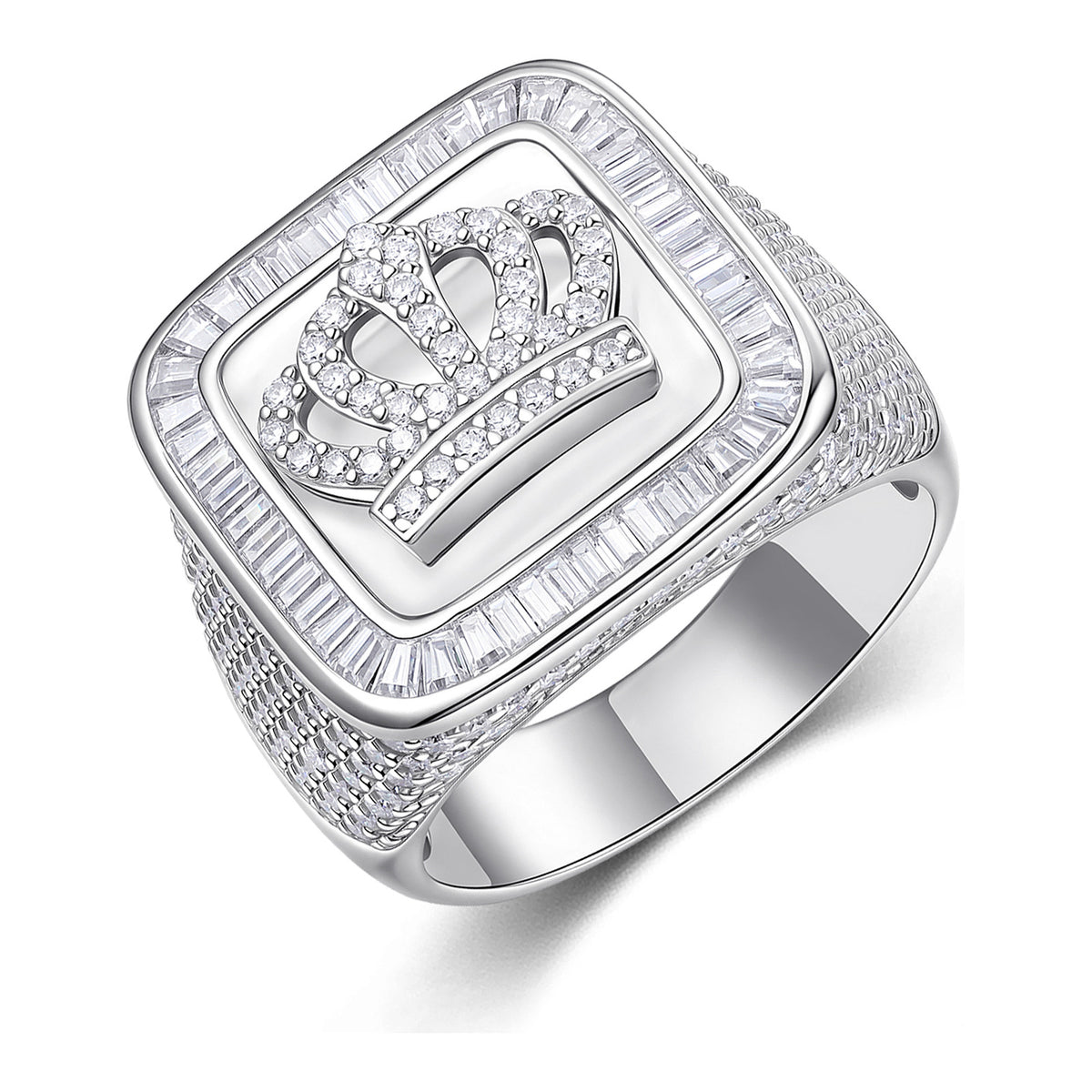 Regnant Moissanite Men's Signet Ring in Sterling Silver