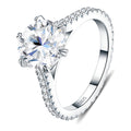 Sublime 3 Carat Moissanite Pavé Solitaire Ring in Sterling Silver