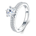 Sponde 1 Carat Moissanite Double-Row Solitaire Ring in Sterling Silver